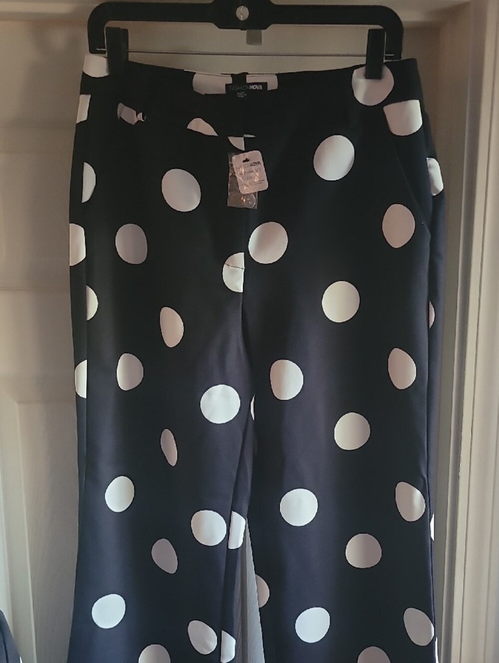 Fashion Nova Black & White Polka Dot PANT SUIT NEW WITH TAG SIZE L - Picture 10 of 16